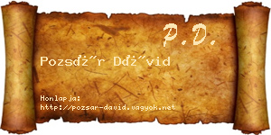 Pozsár Dávid névjegykártya