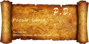 Pozsár Dávid névjegykártya